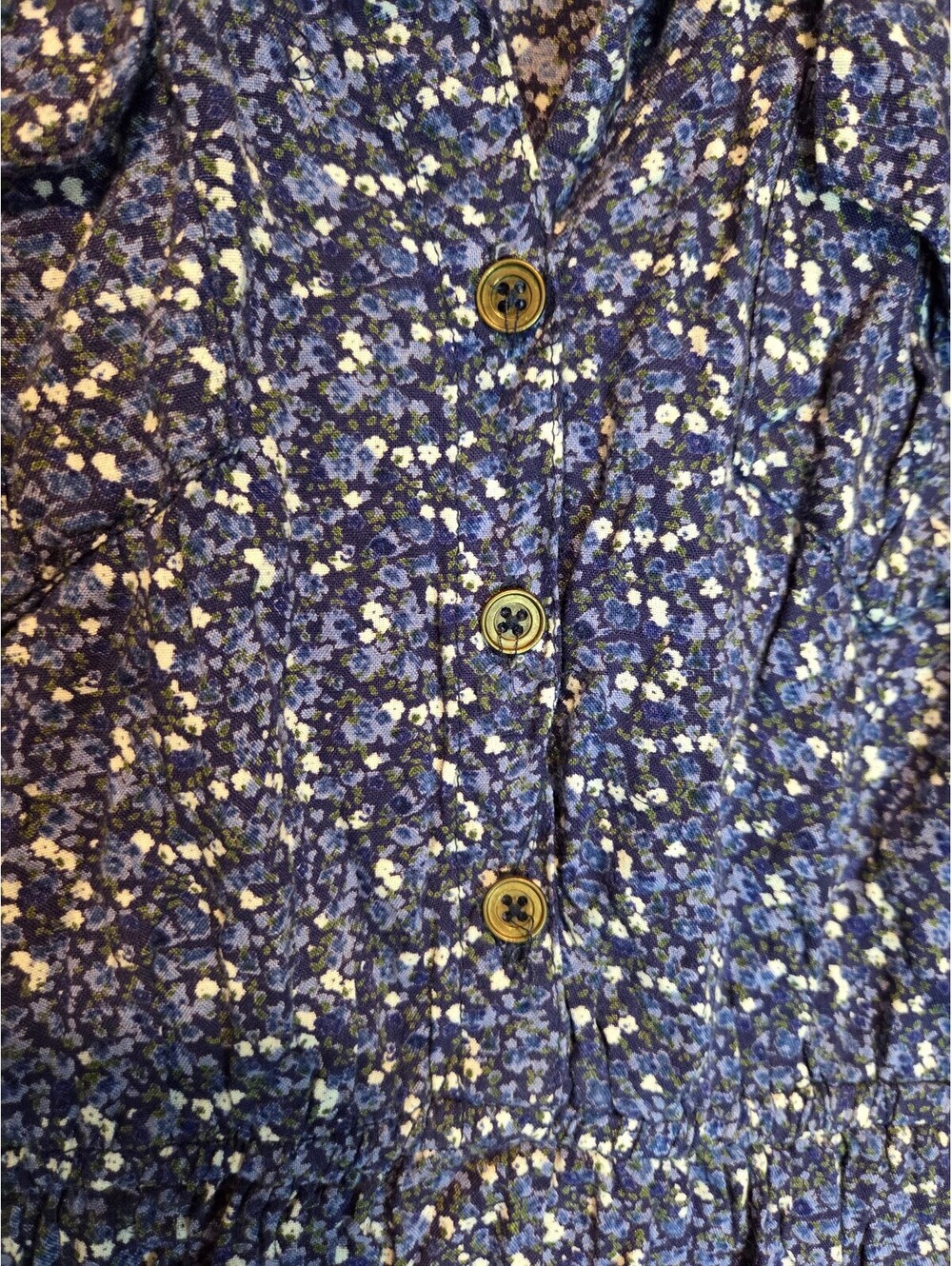Angie Medium Blue Floral Rayon Dress - Picture 2 of 4
